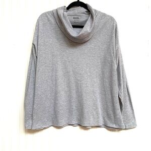 Michael Kors Women’s Top Size L Gray Thermal Shirt Turtleneck Rhinestone Logo‎